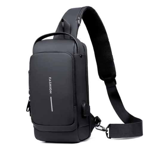 Herren Brust/ Schulter Rucksack mit USB-Ladeanschluss - LOMIK